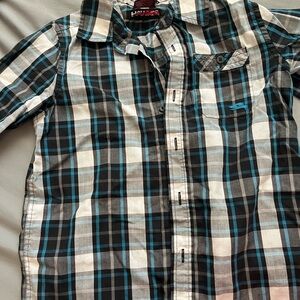 Hanes Men's Blue Plaid Shirt